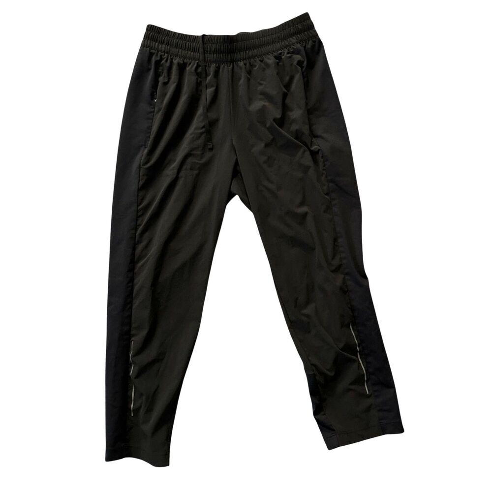 Nike Women's Black‎ Dri-Fit Nylon Cropped Running Pants with Reflectors Size M